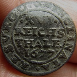 Johann Adolf, 1/16 taler, Plön, 1677