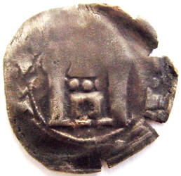 Imitatie denier Jan III v Brabant, Brabants portaal, na 1340 Imitatie denier Jan III v Brabant, Brabants portaal, na 1340