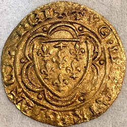 Anonieme rekenpenning, type oud Frans wapenschild, z.j. ca 1364-1380