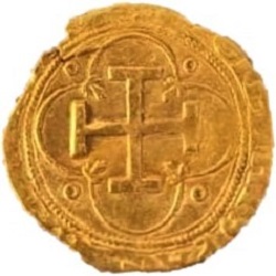 Philips II, 1 escudo op naam van Karel V en Johanna, Sevilla, z.j. ca 1559