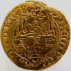 Dietrich II van Moers, Goudgulden, Riel, ca 1425-1426