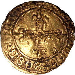 Charles VIII, demi écu d'or au soleil, Bayonne, z.j. ca 1494-1498