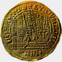 Lodewijk van Male, kwart gouden schild met adelaar, Brugge, z.j. 1352-1353